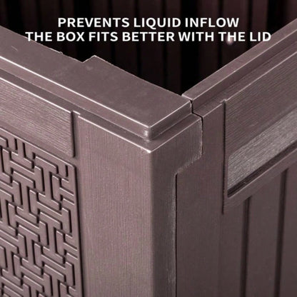 90gal Outdoor Garden Plastic Storage Deck Box Chest Tools Cushions Toys Lockable