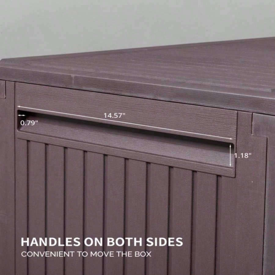 90gal Outdoor Garden Plastic Storage Deck Box Chest Tools Cushions Toys Lockable