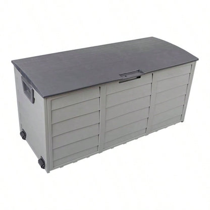 75gal 260L Outdoor Garden Plastic Storage Deck Box Chest Tools Cushions Toys Lockable