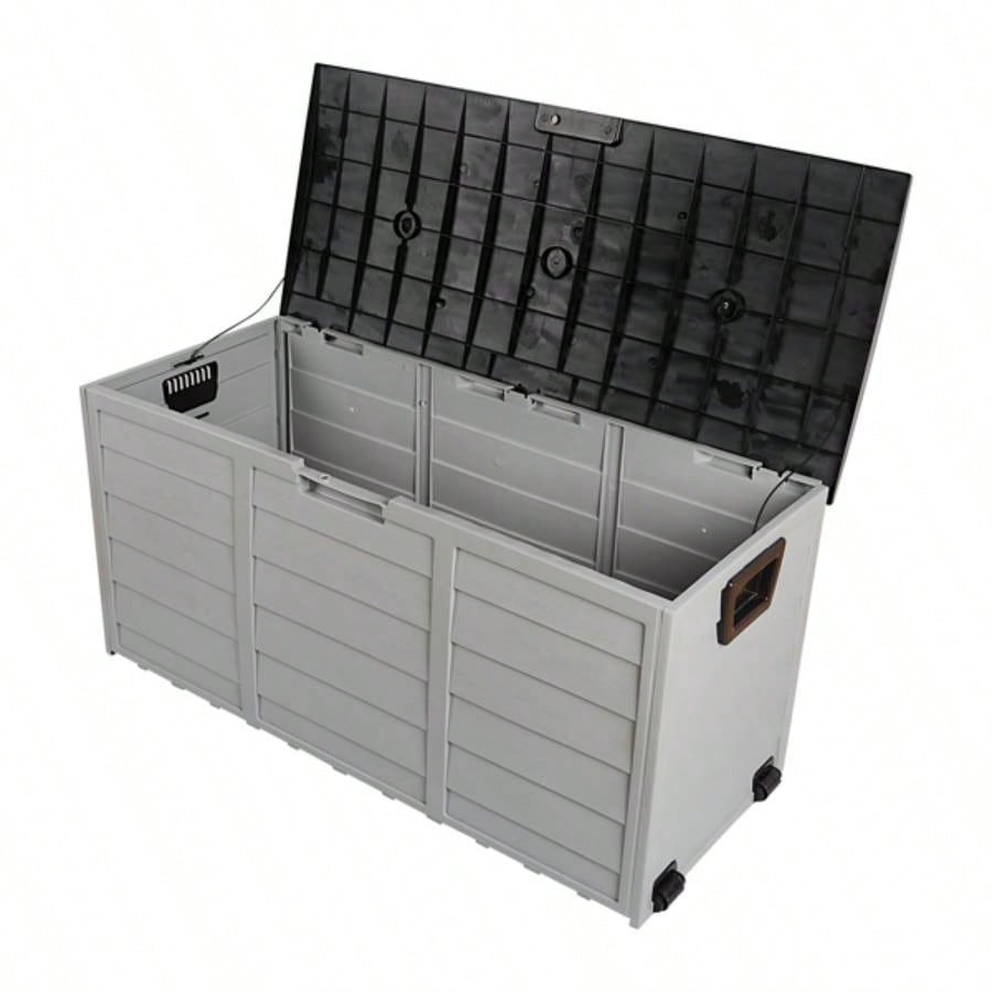 75gal 260L Outdoor Garden Plastic Storage Deck Box Chest Tools Cushions Toys Lockable