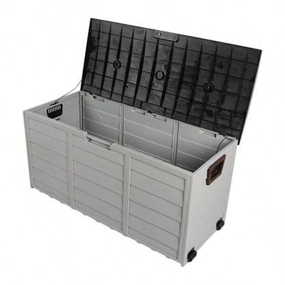 75gal 260L Outdoor Garden Plastic Storage Deck Box Chest Tools Cushions Toys Lockable