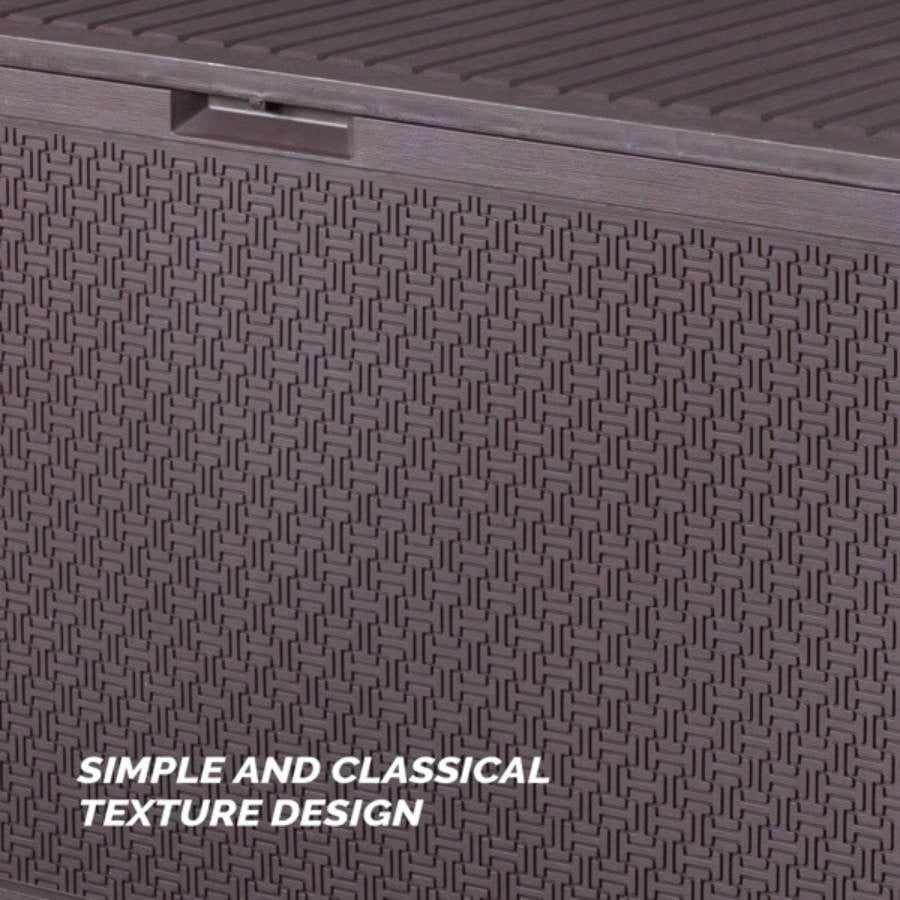 90gal Outdoor Garden Plastic Storage Deck Box Chest Tools Cushions Toys Lockable