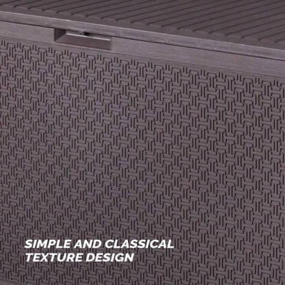 90gal Outdoor Garden Plastic Storage Deck Box Chest Tools Cushions Toys Lockable