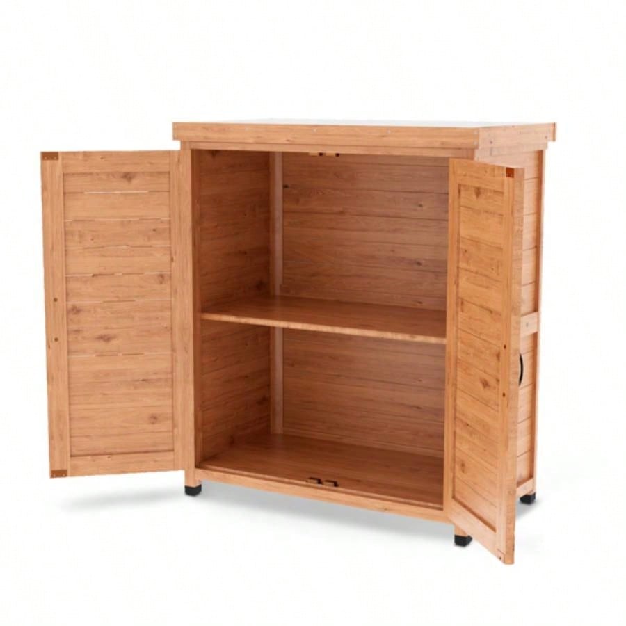 Potting with Storage Cabinet and Metal Table Top Outdoor Patio, Outdoor Work Station Table