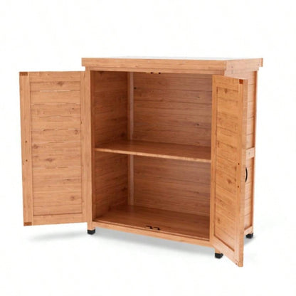 Potting with Storage Cabinet and Metal Table Top Outdoor Patio, Outdoor Work Station Table