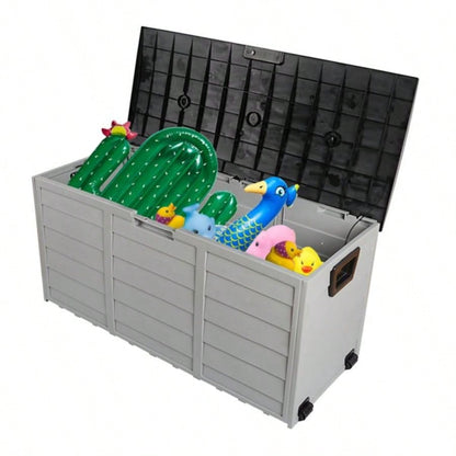 75gal 260L Outdoor Garden Plastic Storage Deck Box Chest Tools Cushions Toys Lockable