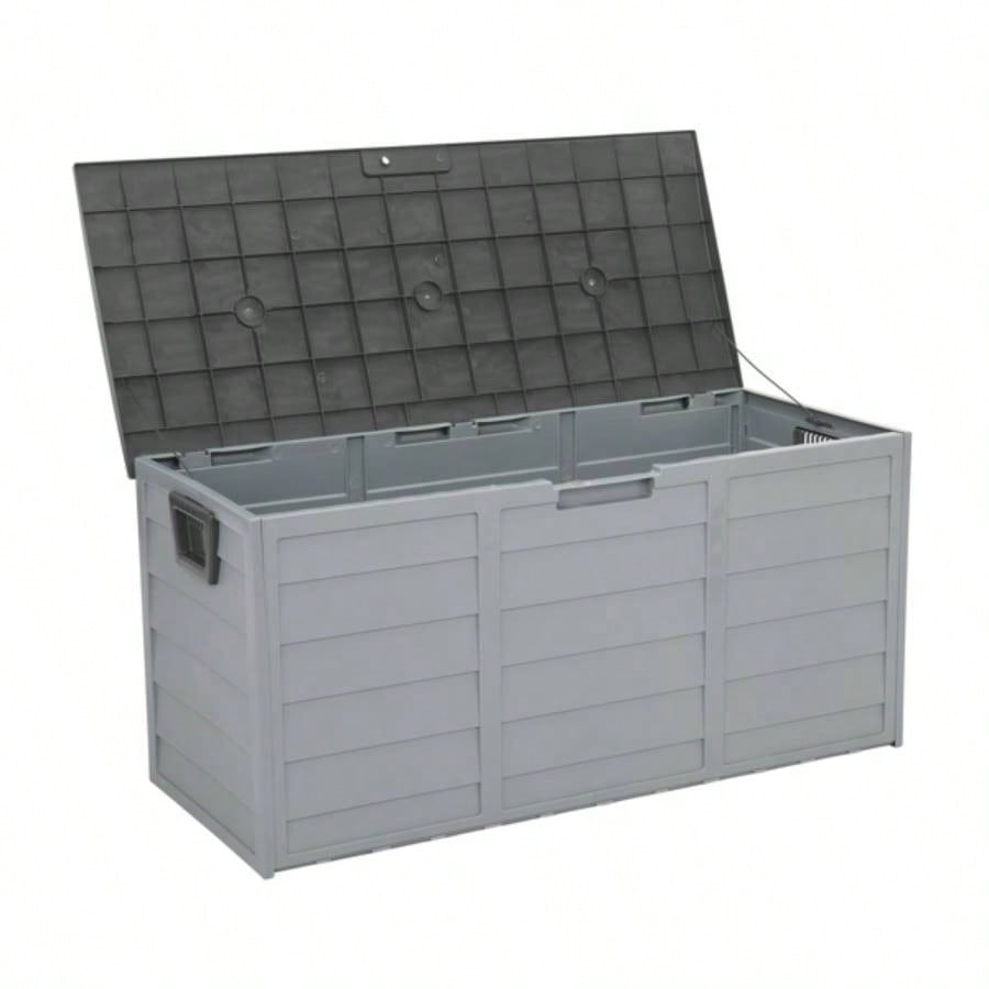 75gal 260L Outdoor Garden Plastic Storage Deck Box Chest Tools Cushions Toys Lockable