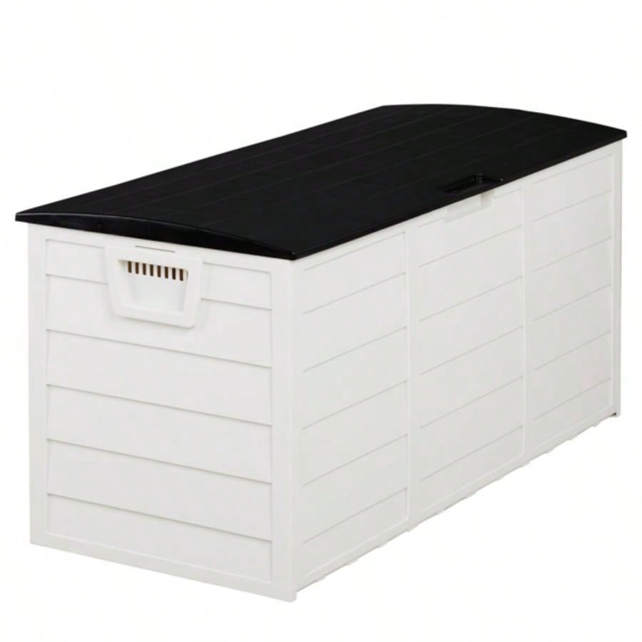 75gal 280L Outdoor Garden Plastic Storage Deck Box Chest Tools Cushions Toys Lockable