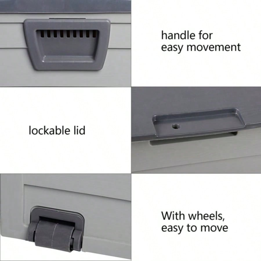 75gal 260L Outdoor Garden Plastic Storage Deck Box Chest Tools Cushions Toys Lockable