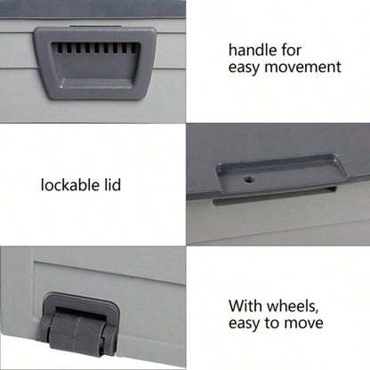 75gal 260L Outdoor Garden Plastic Storage Deck Box Chest Tools Cushions Toys Lockable