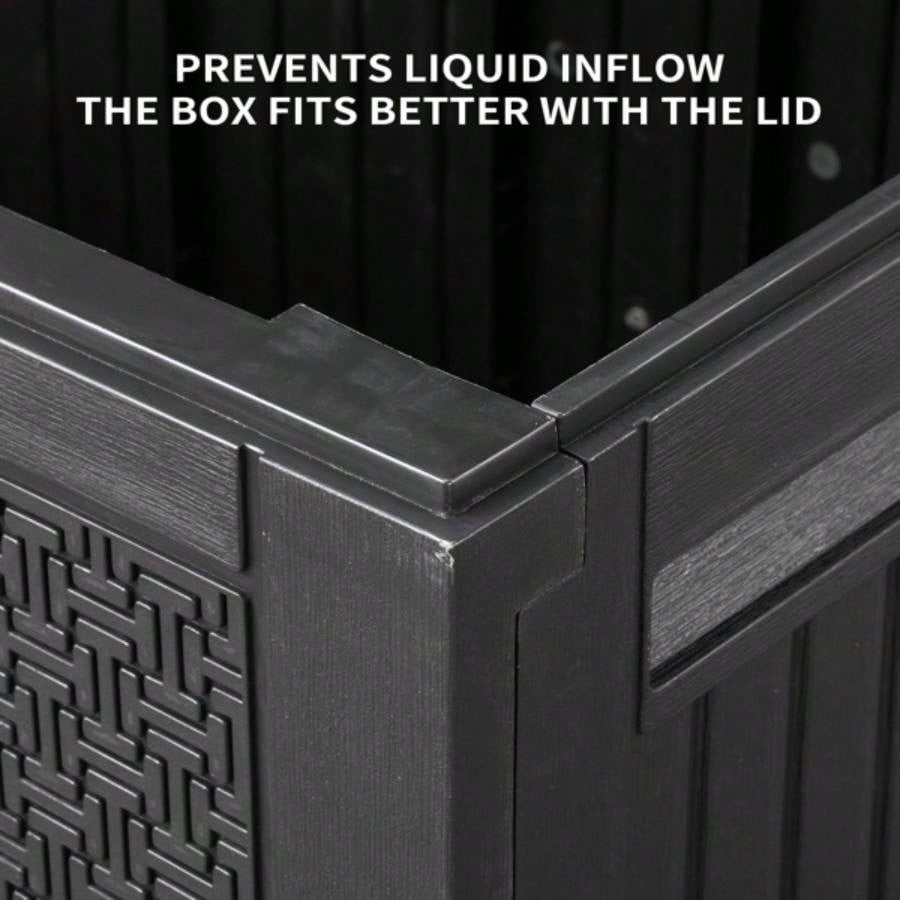 90gal Outdoor Garden Plastic Storage Deck Box Chest Tools Cushions Toys Lockable