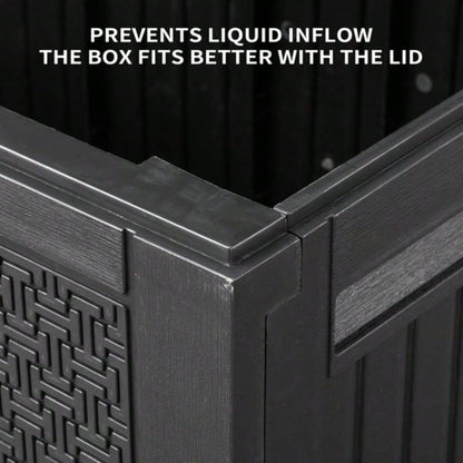 90gal Outdoor Garden Plastic Storage Deck Box Chest Tools Cushions Toys Lockable