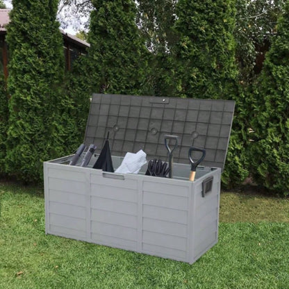 75gal 260L Outdoor Garden Plastic Storage Deck Box Chest Tools Cushions Toys Lockable