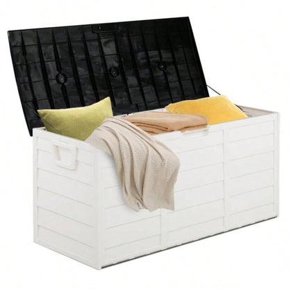75gal 280L Outdoor Garden Plastic Storage Deck Box Chest Tools Cushions Toys Lockable