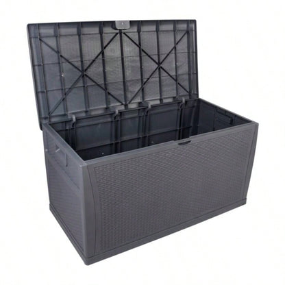 120gal 460L Outdoor Garden Plastic Storage Deck Box Chest Tools Cushions Toys Lockable Waterproof