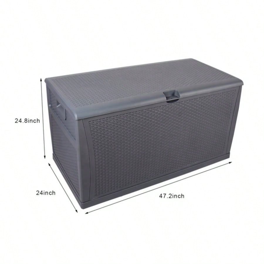 120gal 460L Outdoor Garden Plastic Storage Deck Box Chest Tools Cushions Toys Lockable Waterproof