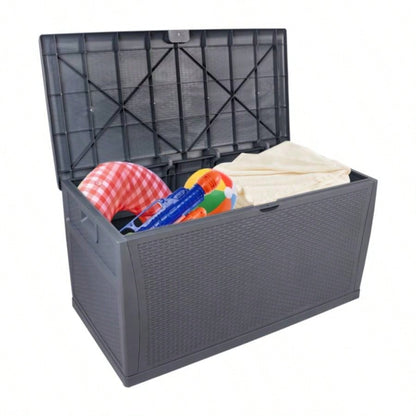 120gal 460L Outdoor Garden Plastic Storage Deck Box Chest Tools Cushions Toys Lockable Waterproof