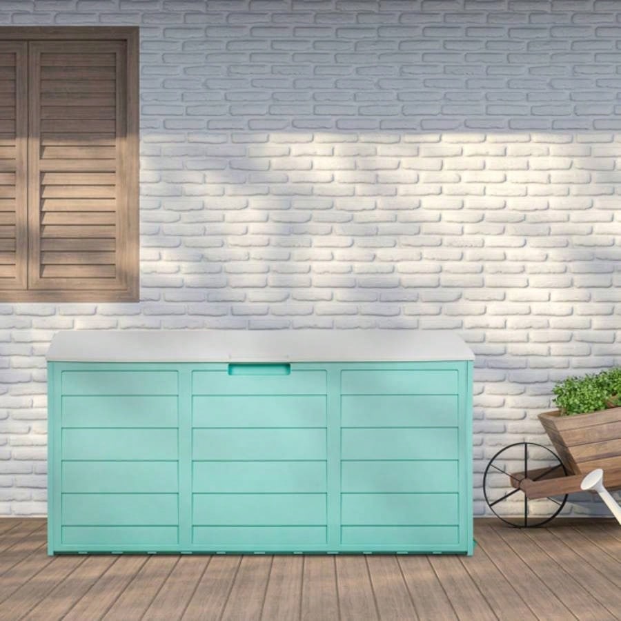 75gal 280L Outdoor Garden Plastic Storage Deck Box Chest Tools Cushions Toys Lockable