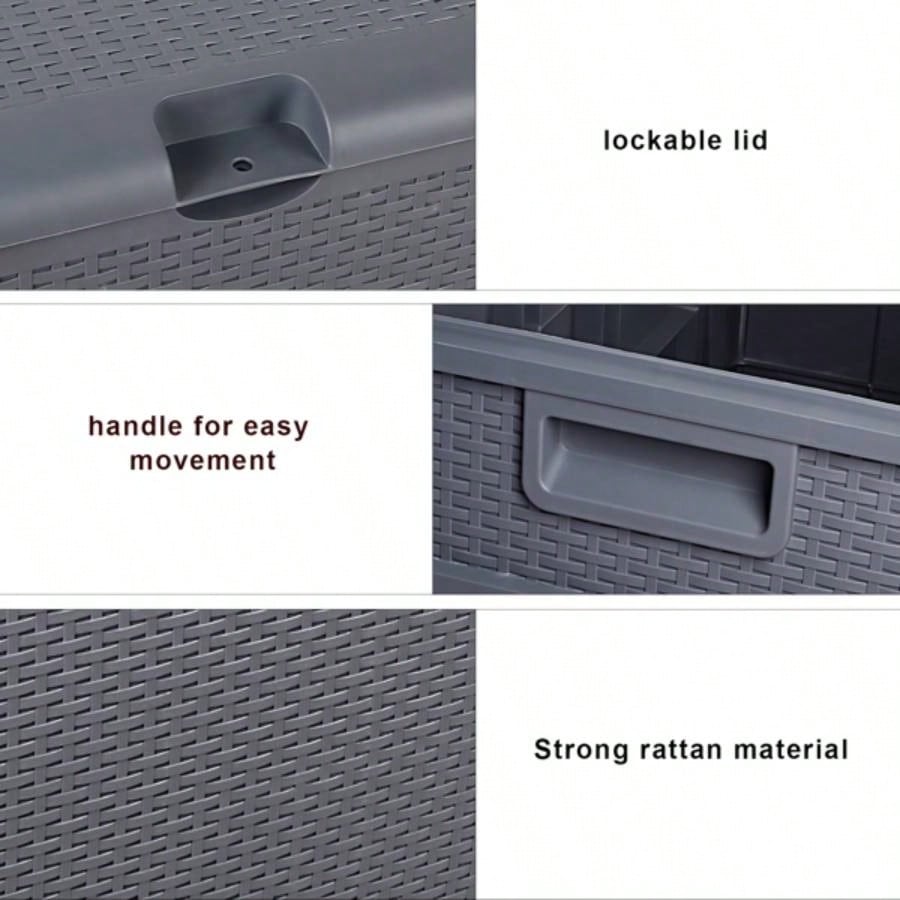 120gal 460L Outdoor Garden Plastic Storage Deck Box Chest Tools Cushions Toys Lockable Waterproof