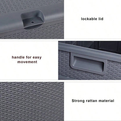 120gal 460L Outdoor Garden Plastic Storage Deck Box Chest Tools Cushions Toys Lockable Waterproof