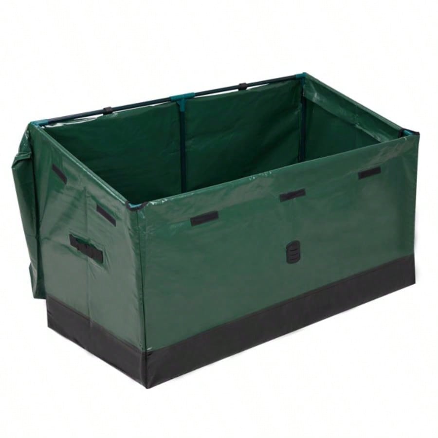 130 Gallon Waterproof Deck Box, Portable Outdoor PVC Storage Box All Weather, Camping Boat Garden Poolside Yard, Green