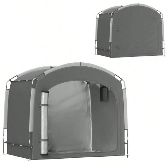 Dark Gray Bike Storage Shed Tent 3 - 4 Bicycles