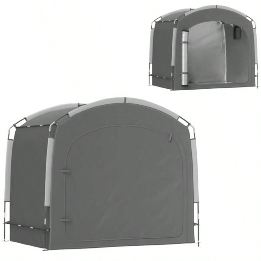 Dark Gray Bike Storage Shed Tent 3 - 4 Bicycles