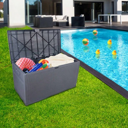 120gal 460L Outdoor Garden Plastic Storage Deck Box Chest Tools Cushions Toys Lockable Waterproof