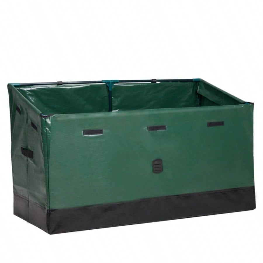 130 Gallon Waterproof Deck Box, Portable Outdoor PVC Storage Box All Weather, Camping Boat Garden Poolside Yard, Green