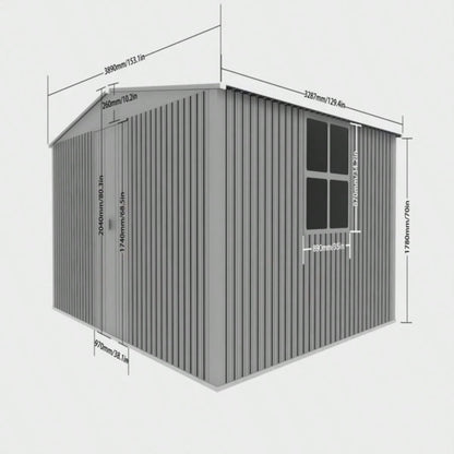 New Outdoor Storage Shed has two Functions: Metal shed and Firewood Shed 11ftx13ft,