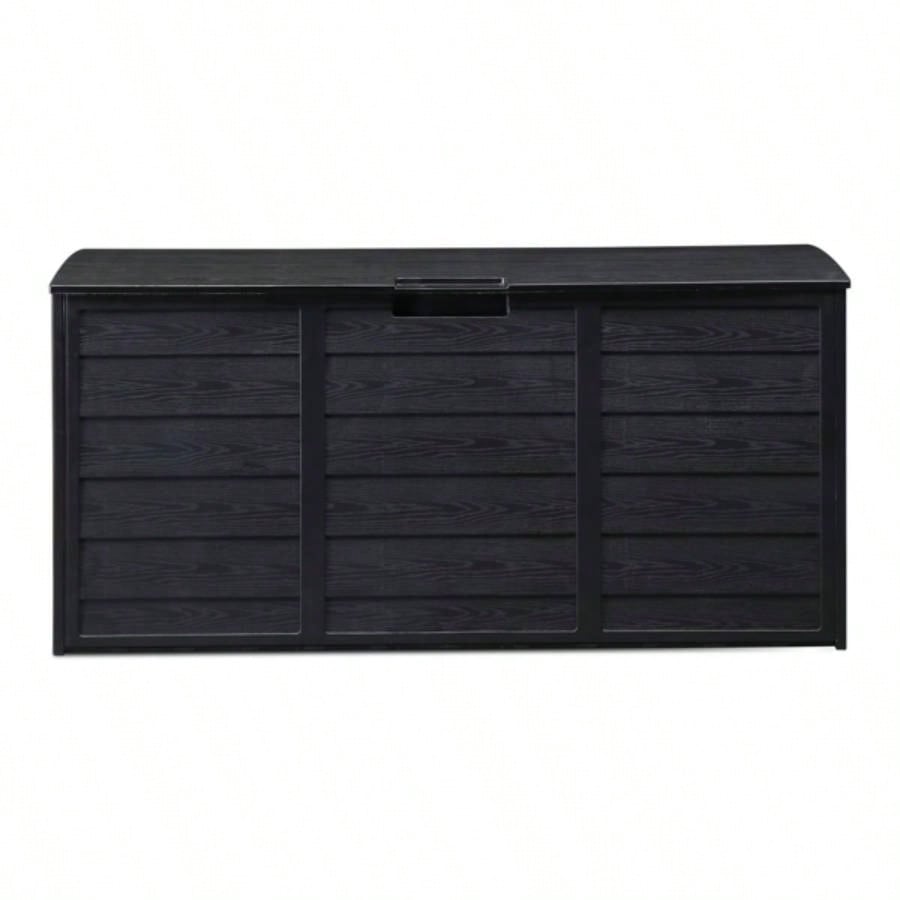 75gal 280L Outdoor Garden Plastic Storage Deck Box Chest Tools Cushions Toys Lockable BLACK
