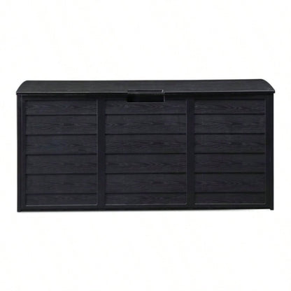 75gal 280L Outdoor Garden Plastic Storage Deck Box Chest Tools Cushions Toys Lockable BLACK