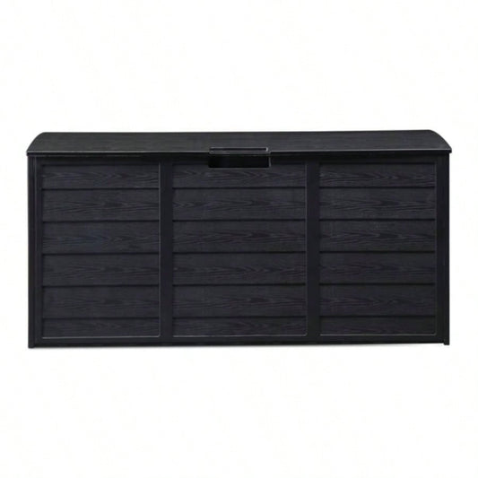 75gal 280L Outdoor Garden Plastic Storage Deck Box Chest Tools Cushions Toys Lockable BLACK