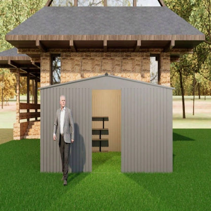 New Outdoor Storage Shed has two Functions: Metal shed and Firewood Shed 11ftx13ft,