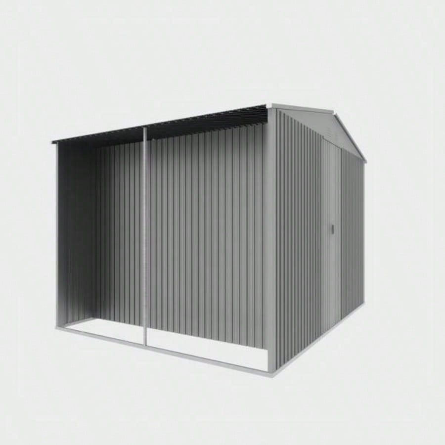 New Outdoor Storage Shed has two Functions: Metal shed and Firewood Shed 11ftx13ft,