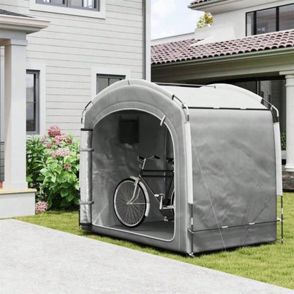 Dark Gray Bike Storage Shed Tent 3 - 4 Bicycles