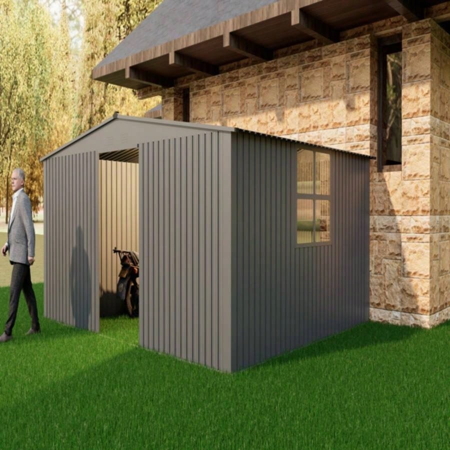 New Outdoor Storage Shed has two Functions: Metal shed and Firewood Shed 11ftx13ft,