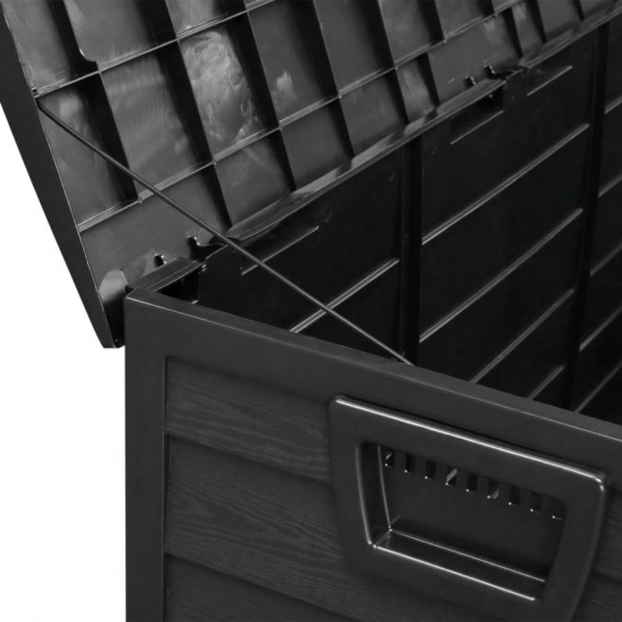 75gal 280L Outdoor Garden Plastic Storage Deck Box Chest Tools Cushions Toys Lockable BLACK