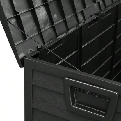 75gal 280L Outdoor Garden Plastic Storage Deck Box Chest Tools Cushions Toys Lockable BLACK