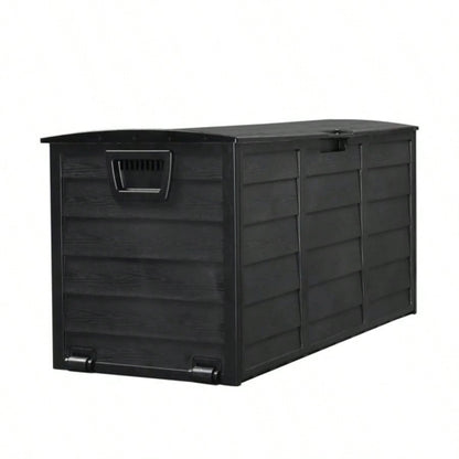 75gal 280L Outdoor Garden Plastic Storage Deck Box Chest Tools Cushions Toys Lockable BLACK