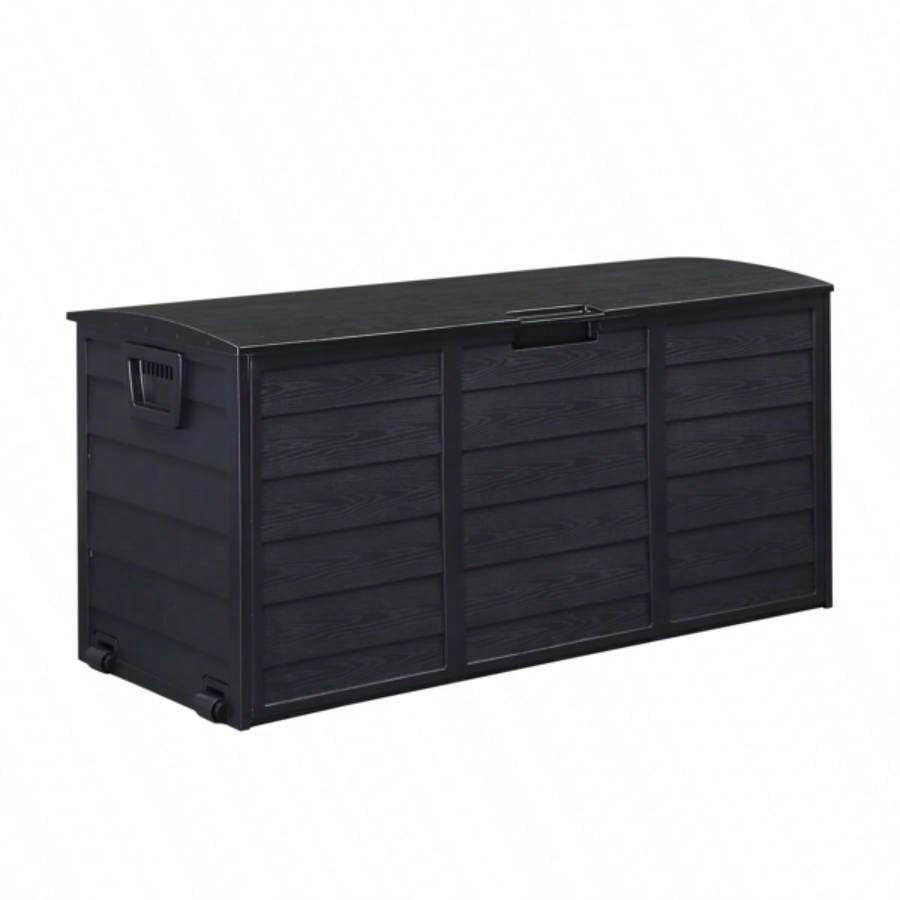 75gal 280L Outdoor Garden Plastic Storage Deck Box Chest Tools Cushions Toys Lockable BLACK