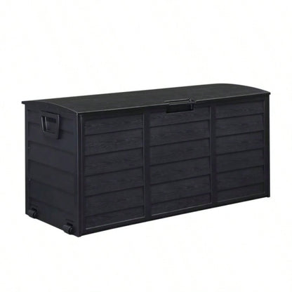 75gal 280L Outdoor Garden Plastic Storage Deck Box Chest Tools Cushions Toys Lockable BLACK