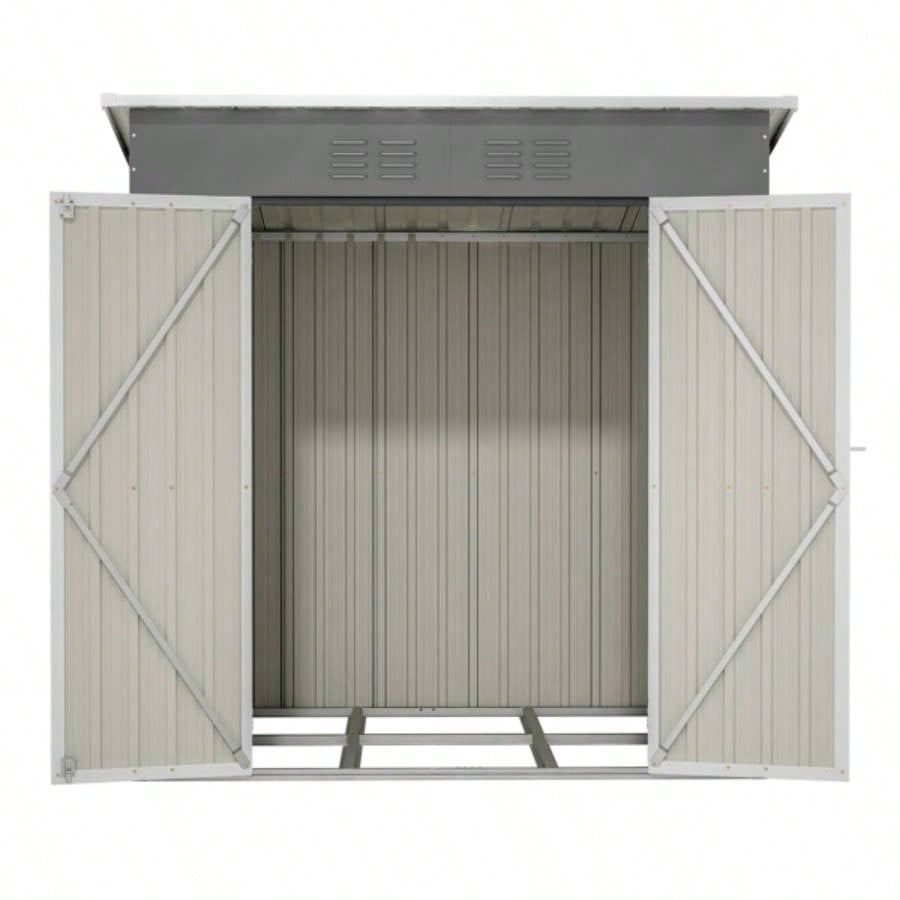 639; 439; Outdoor Metal Storage Shed Garden Tools Lockable Door With Floor Frame