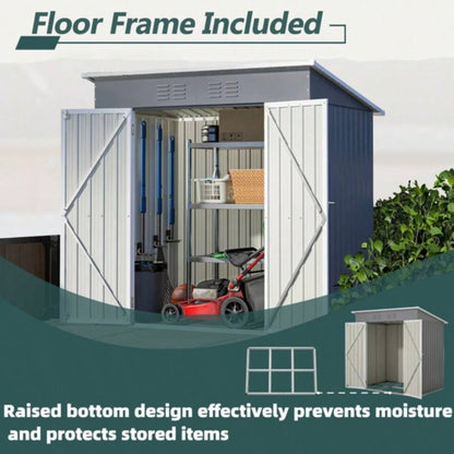 639; 439; Outdoor Metal Storage Shed Garden Tools Lockable Door With Floor Frame