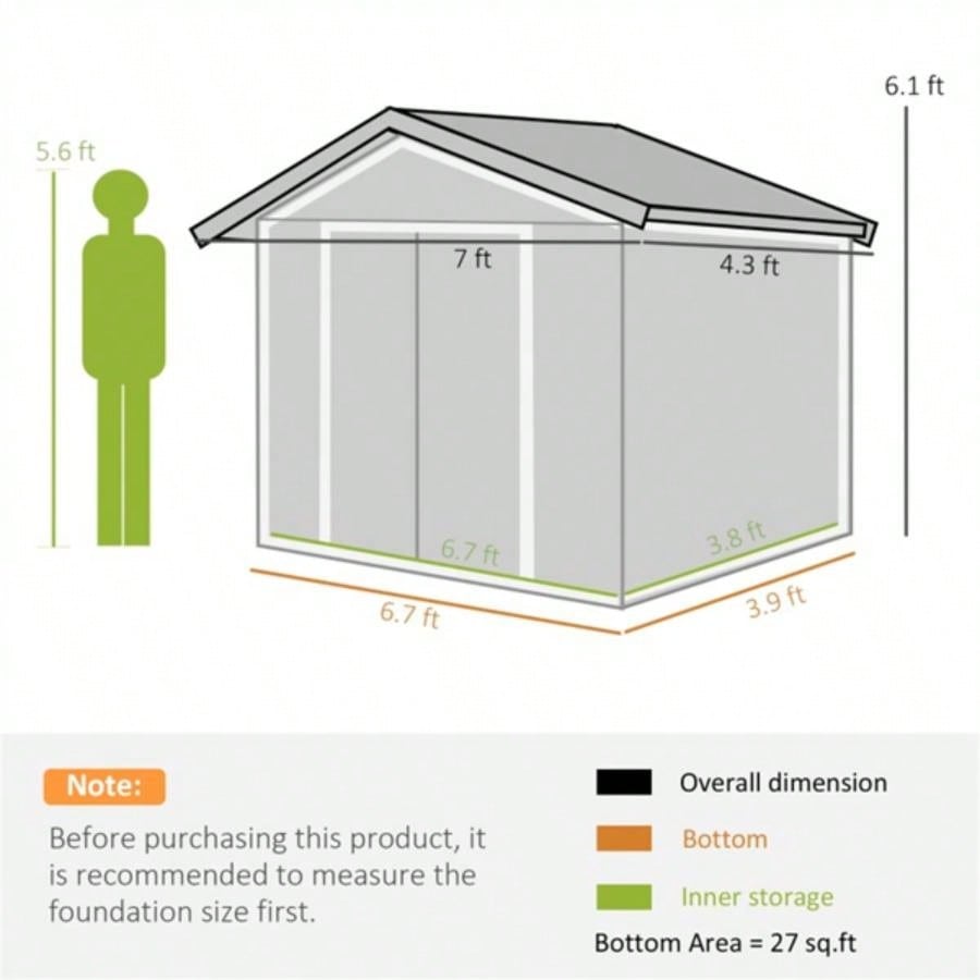 Steel Storage Shed Garden house 39; 439; White - AS Prohibited by