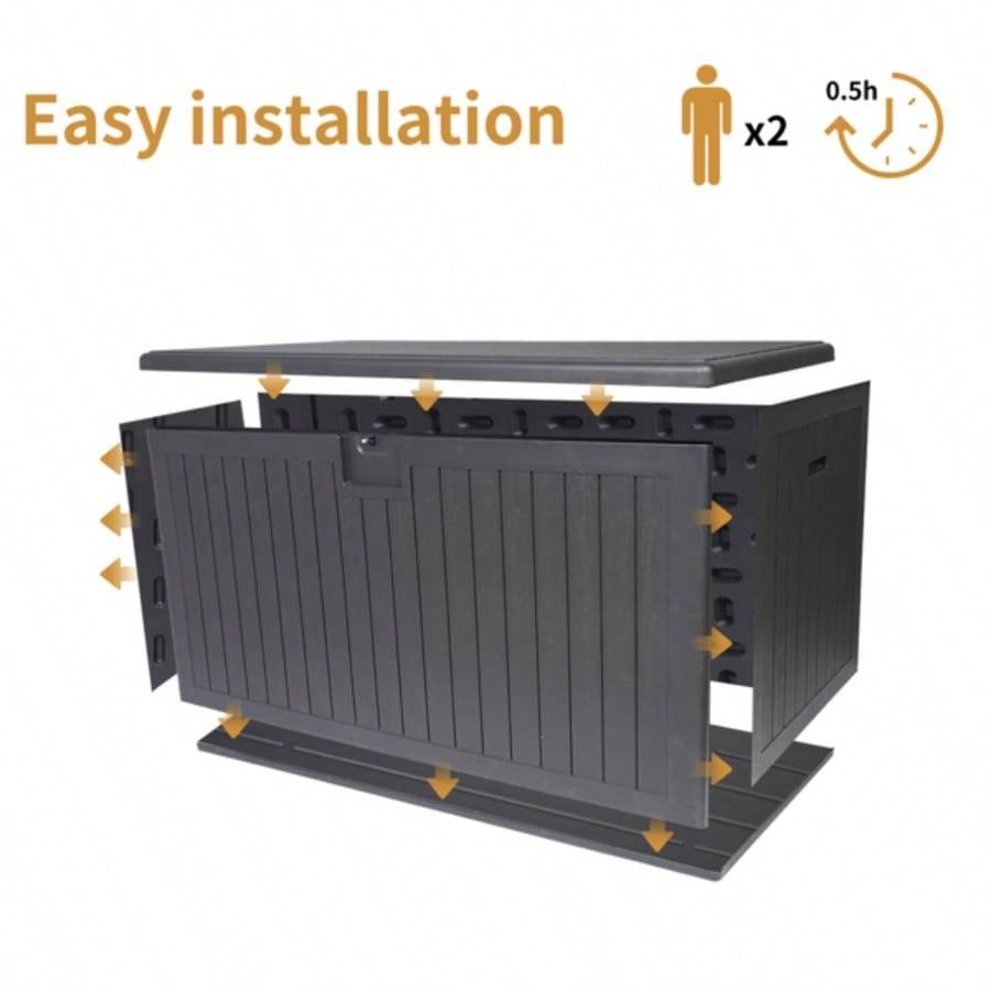 260 Gallon Resin Outdoor Deck Box Waterproof, Large Patio Storage Box with Lockable Storage Containers Patio Furniture Cushions, Pool Accessories, Garden Tools