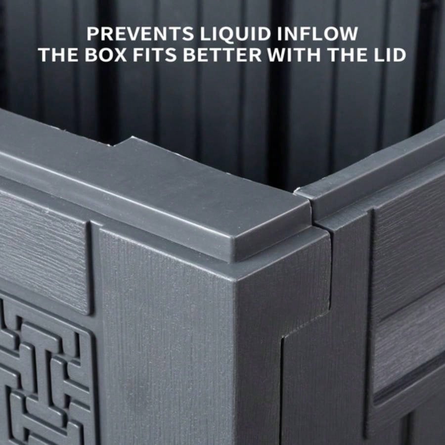 90gal Outdoor Garden Plastic Storage Deck Box Chest Tools Cushions Toys Lockable