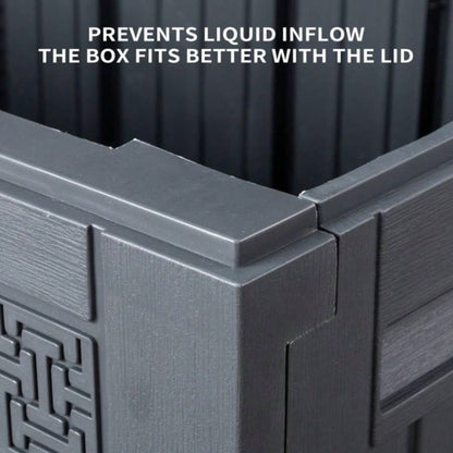 90gal Outdoor Garden Plastic Storage Deck Box Chest Tools Cushions Toys Lockable