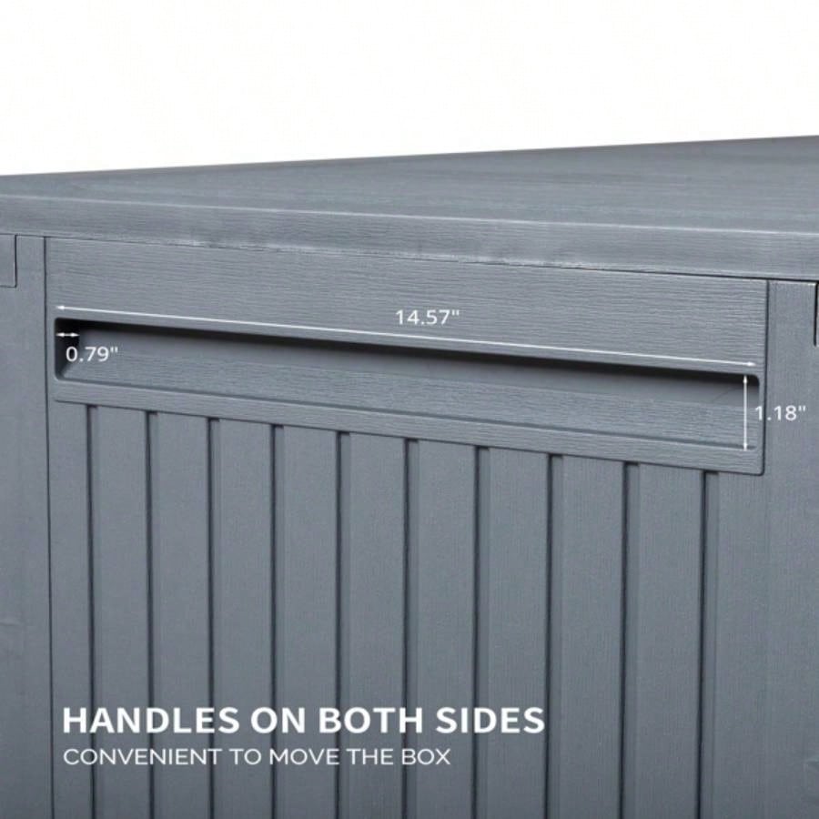 90gal Outdoor Garden Plastic Storage Deck Box Chest Tools Cushions Toys Lockable