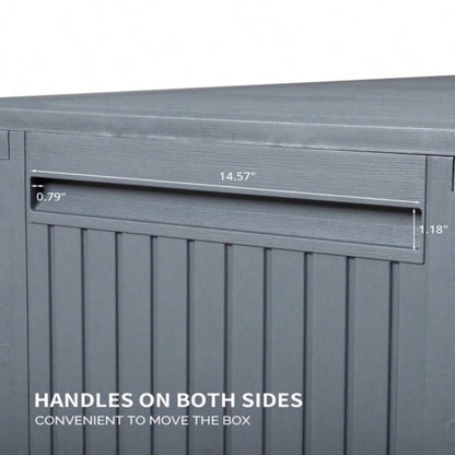 90gal Outdoor Garden Plastic Storage Deck Box Chest Tools Cushions Toys Lockable